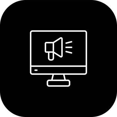 monitör simgesi, vektör illüstrasyonu, düz tasarım