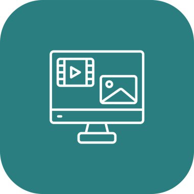 soyut arkaplan gruplandırılmış ve düzenlenebilir video simgesi.