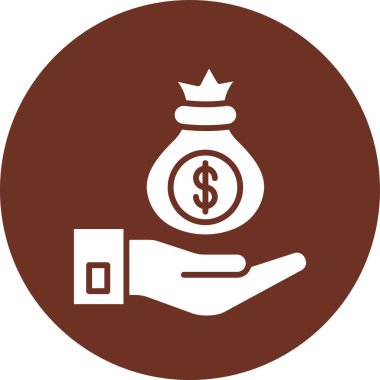 Para çantalı para çantası, parayla ilgili vektör resmi simgesi