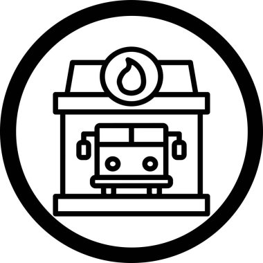 benzinlik ikonu vektör illüstrasyonu