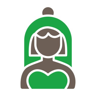 Kız avatar ikonu. vektör illüstrasyonu