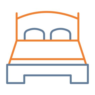 Yatak vektör simgesi. biçim vektör ana hat sembolü, yumuşak renk sembolü, yuvarlak açılar.