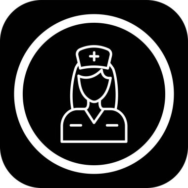 Hemşire simgesinin vektör illüstrasyonu