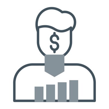 finansal büyüme düz vektör simgesi