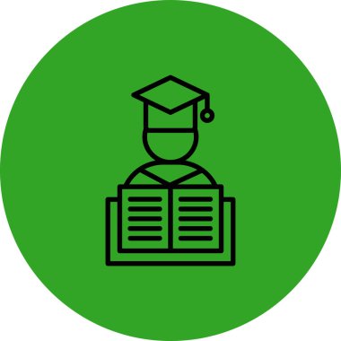 Eğilim biçimi izole edilmiş arka planda öğrenci başlığı simgesi