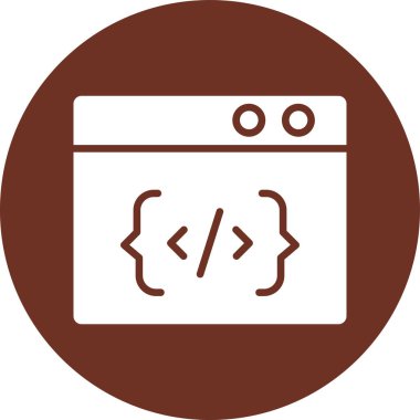 Programlama. Web simgesi basit illüstrasyon