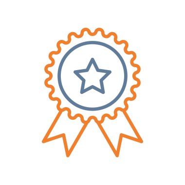 Madalya vektörü ince çizgi simgesi