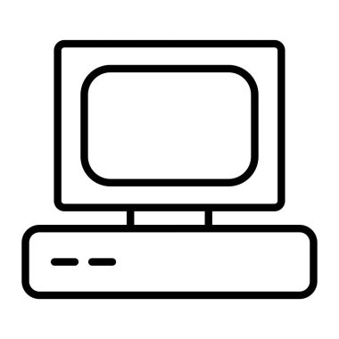 bilgisayar vektörü ince çizgi simgesi