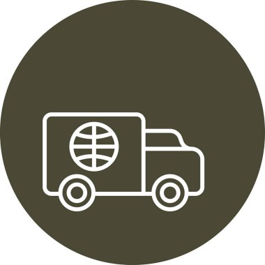 trend biçimli dağıtım kamyonu simgesi izole arkaplan