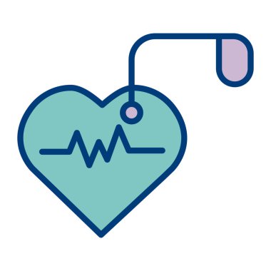 Kalp izole edilmiş ikon vektör illüstrasyon tasarımlı stetoskop