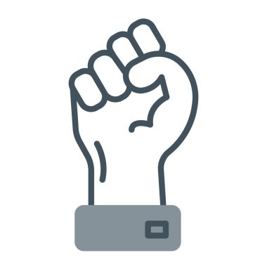 Elinde bir protesto işareti var. vektör illüstrasyonu