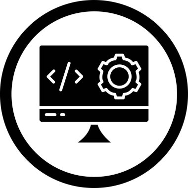 Seo ve simgenin vektör illüstrasyonu