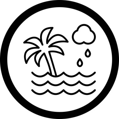 Plajın bir simgesinin vektör çizimi