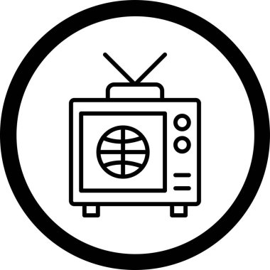 Televizyon. Web simgesi basit illüstrasyon