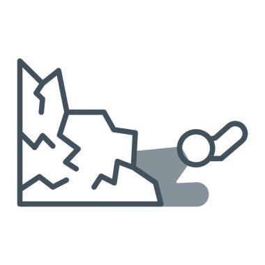 Koltuk değnekleri ve kırık kalp çizgisi simgesi