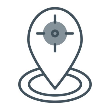 konum vektörü ince çizgi simgesi