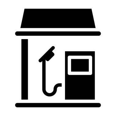 Elektrikli otomobil istasyonu simgesi, basit biçim