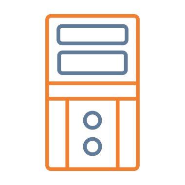 Sunucu simgesi arkaplanda izole edildi. vektör illüstrasyonu