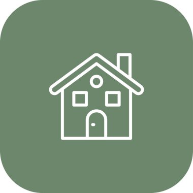 ev vektörü renk çizgisi simgesi