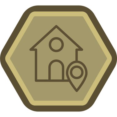 ev ikonu vektör illüstrasyonu. Basit ev