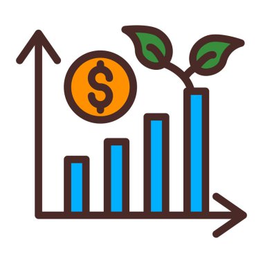büyüme grafik simgesi, vektör illüstrasyonu