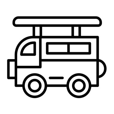 bus vektörü ince çizgi simgesi