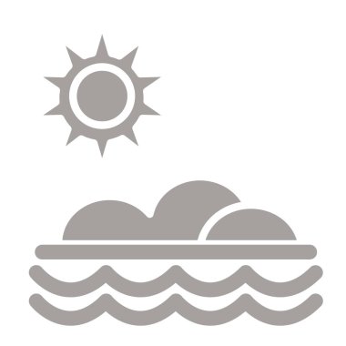 güneş ve bulut simgesi, vektör illüstrasyonu