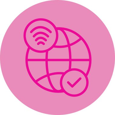 Kablosuz. Web simgesi basit illüstrasyon