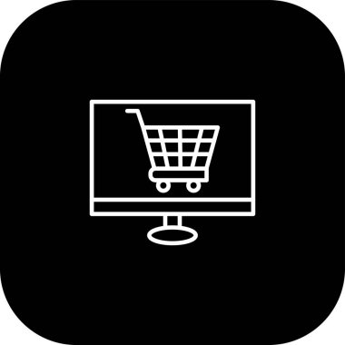 Alışveriş arabası simgesi, vektör illüstrasyonu