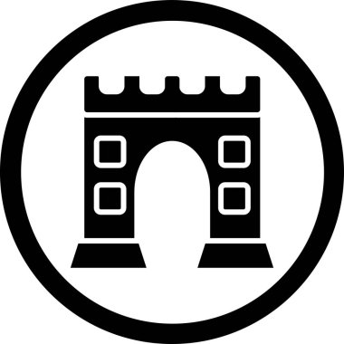 Castle Gate web simgesi, vektör illüstrasyonu