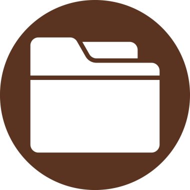 klasör simgesi. Bu düz vektör sembolü kahverengi renkli yuvarlak açılar kullanır ve beyaz bir arkaplanda izole edilir.