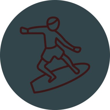 Bir snowboard simgesinin vektör çizimi