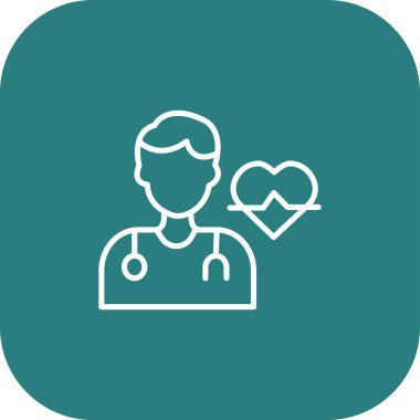 Doktor vektör ikonu. biçim çift renkli düz yuvarlak sembol, yeşil ve gri renkler, yuvarlak açılar, beyaz arkaplan.