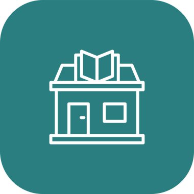 Okul düz simgesi. Vektör çizim