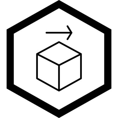 Küp. Web simgesi basit illüstrasyon