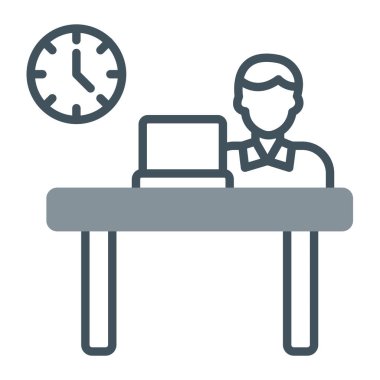 İş yeri düz simgesi, vektör, illüstrasyon