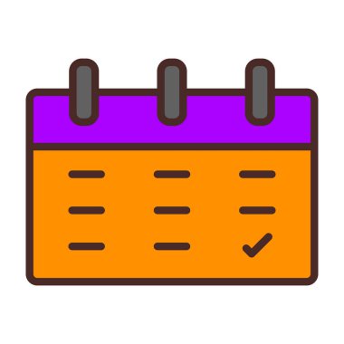 takvim vektörü düz renk simgesi