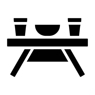 yiyecek vektörü kabartması düz simge