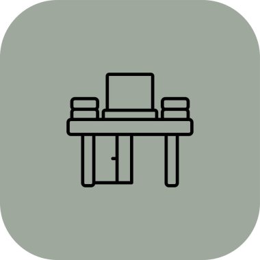 Modern ofis ikonundan yoksun vektör illüstrasyonu