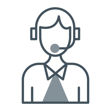 Müşteri hizmetleri operatörü simgesi, vektör illüstrasyonu