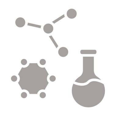 Molekül ve laboratuar ekipman simgesi, vektör illüstrasyonu