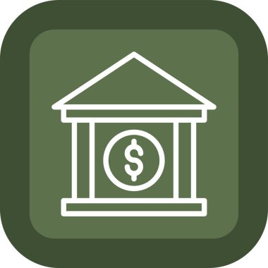 Banka simgesi, vektör illüstrasyonu