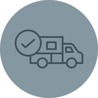 dağıtım kamyonu ikonu vektör çizimi