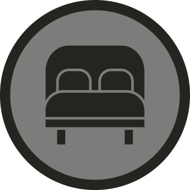 Otel dairesi yuvarlanmış vektör simgesi