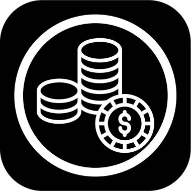 paralar web simgesi, vektör çizim