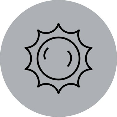 Güneş düz simgesi, vektör illüstrasyonu