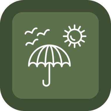 Modern b 'nin vektör illüstrasyonu ikon şemsiyesinden yoksun