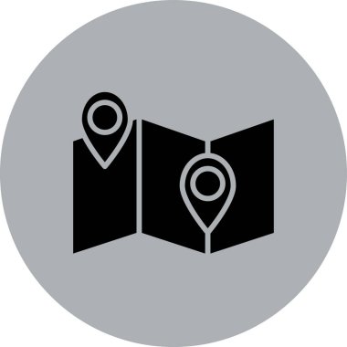 harita simgesi vektör illüstrasyonu