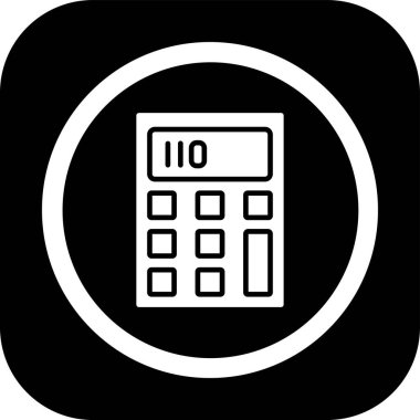 Hesap makinesi simgesi, illüstrasyon, beyaz arkaplan üzerindeki vektör