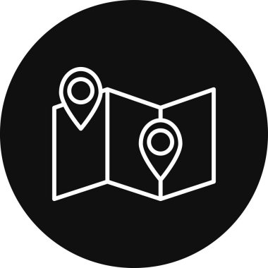 harita konumu ikon vektör illüstrasyonu